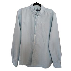 Scalpers Light Teal Button Down Shirt with Scull EU 43 US 17 X 32.5 EUC